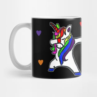 Valentines day Dabbing unicorn Heart Mug